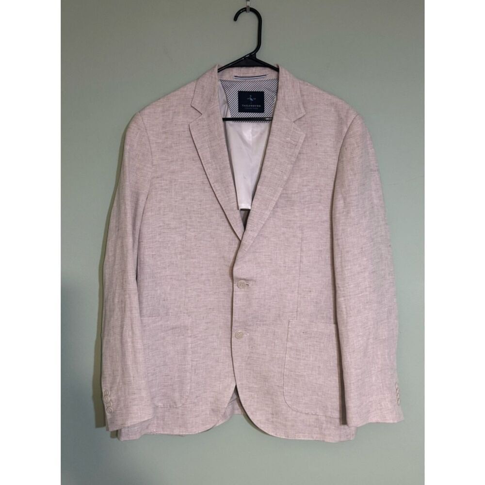 TailorByrd 1930 Collection Classic Solid Linen Sport Coat Cream 42R